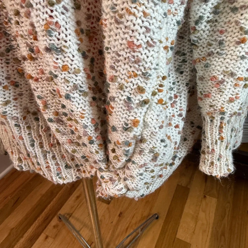Hayden LA Oversized Chunky Knit Sweater Cream Multicolor Speckled Plus Size 2X